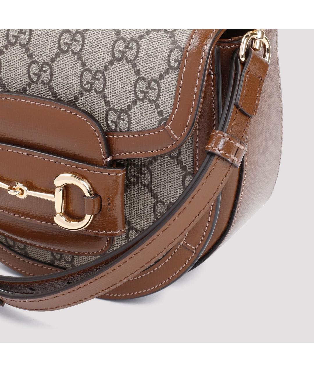 GUCCI Бежевая жаккардовая сумка через плечо, фото 4