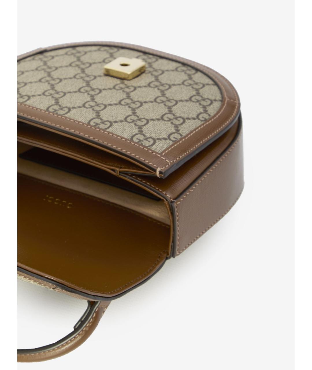 GUCCI Бежевая жаккардовая сумка через плечо, фото 5