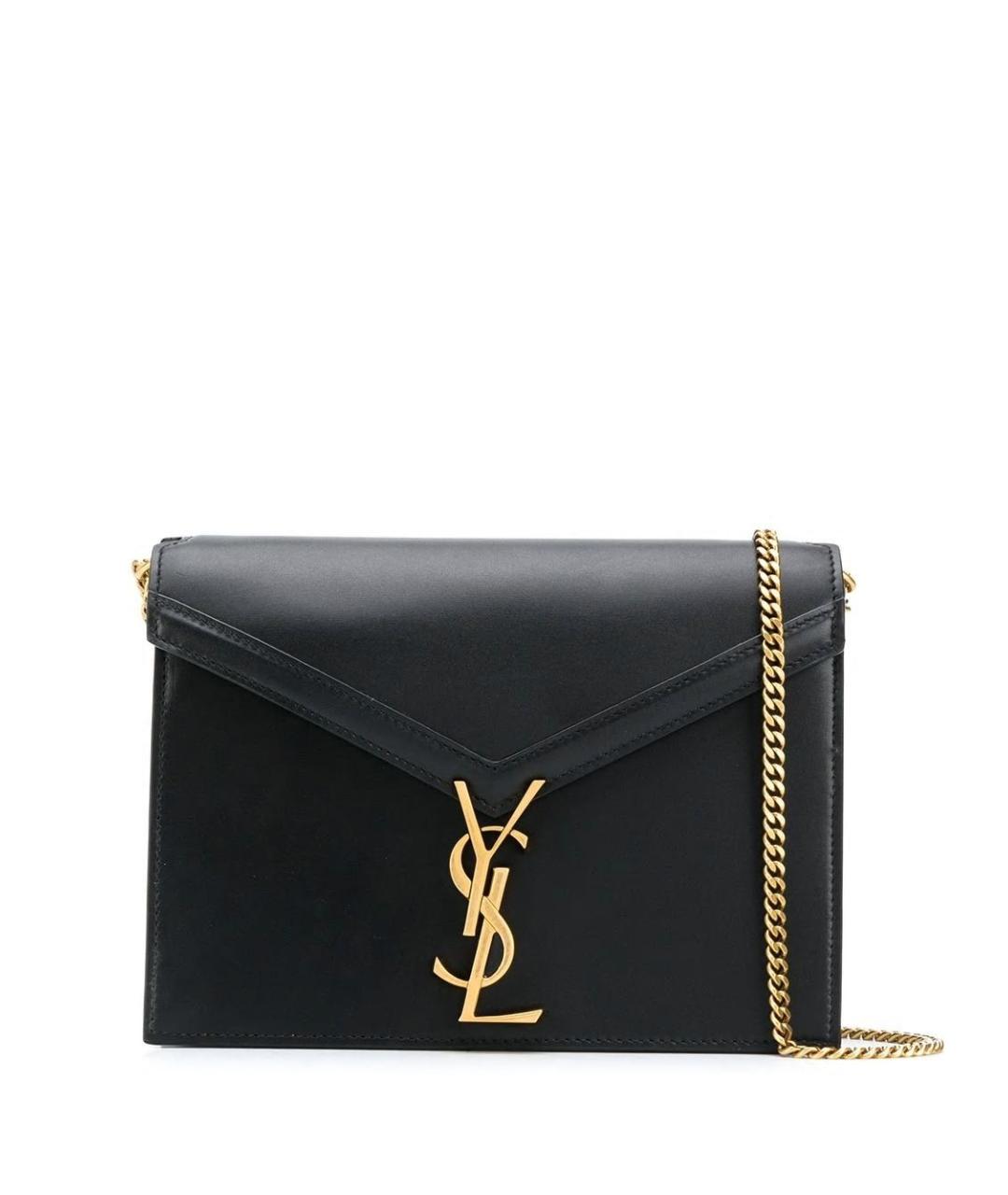 SAINT LAURENT Черная кожаная сумка через плечо, фото 1