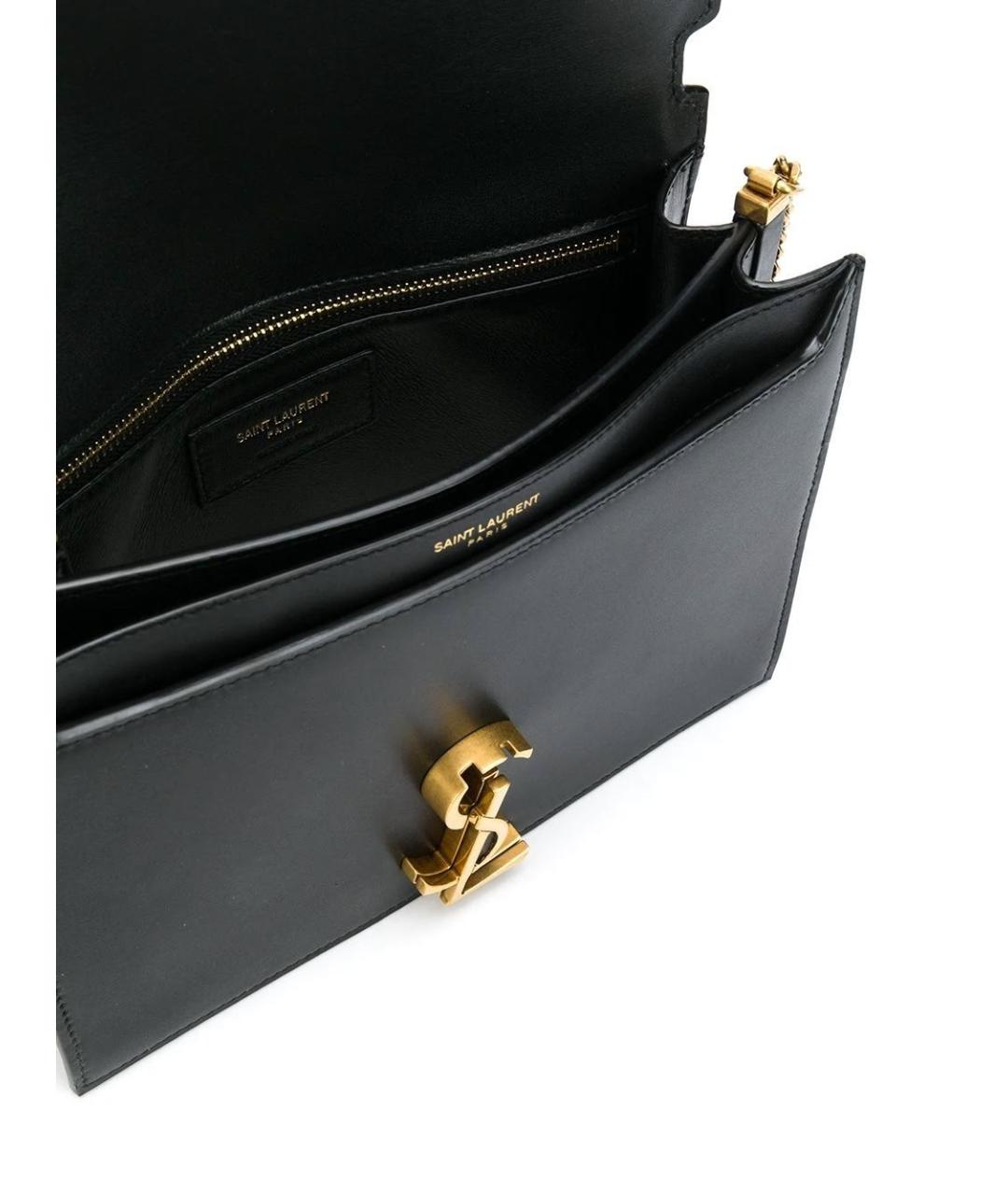 SAINT LAURENT Черная кожаная сумка через плечо, фото 5