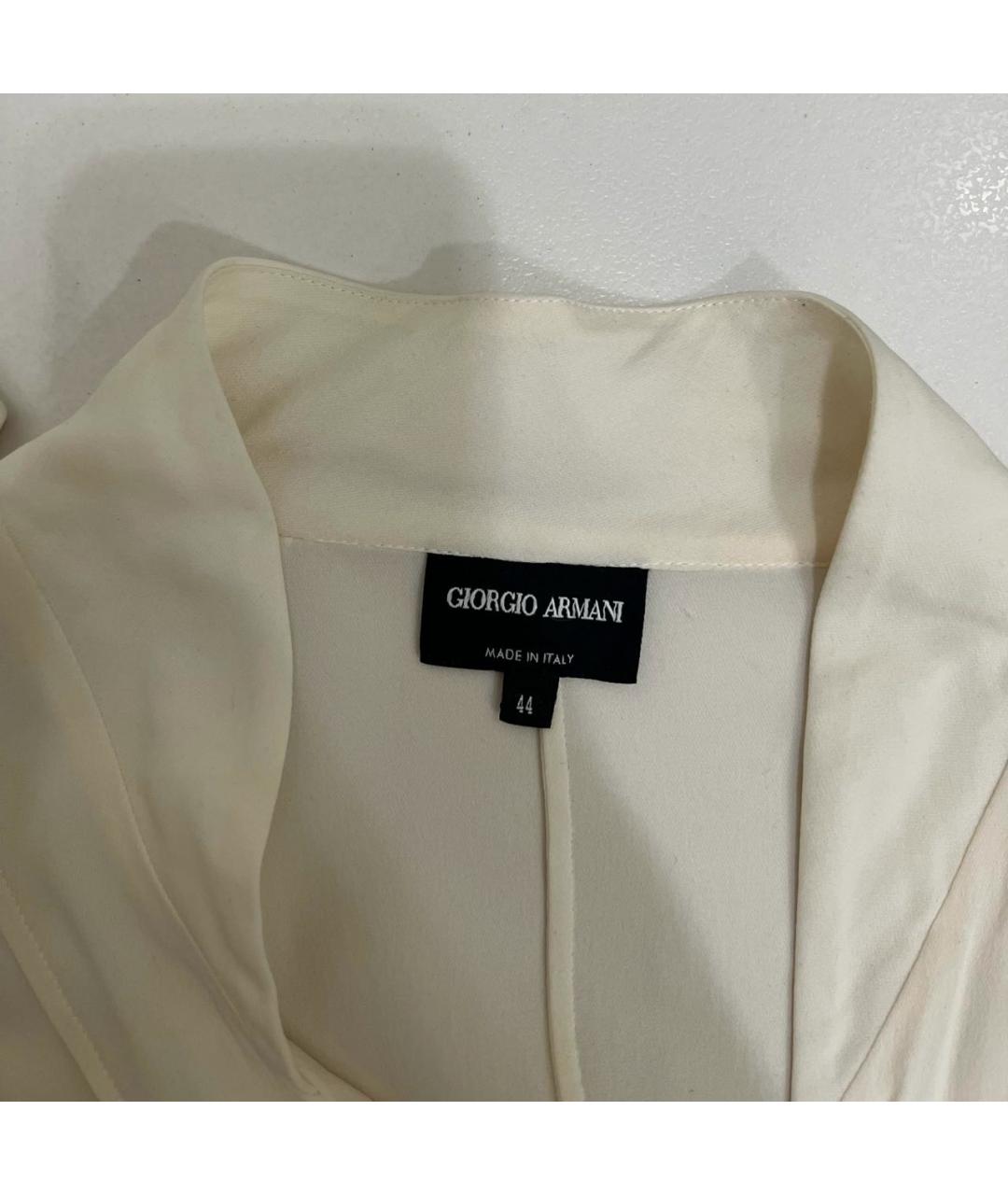 GIORGIO ARMANI Бежевый шелковый жакет/пиджак, фото 5