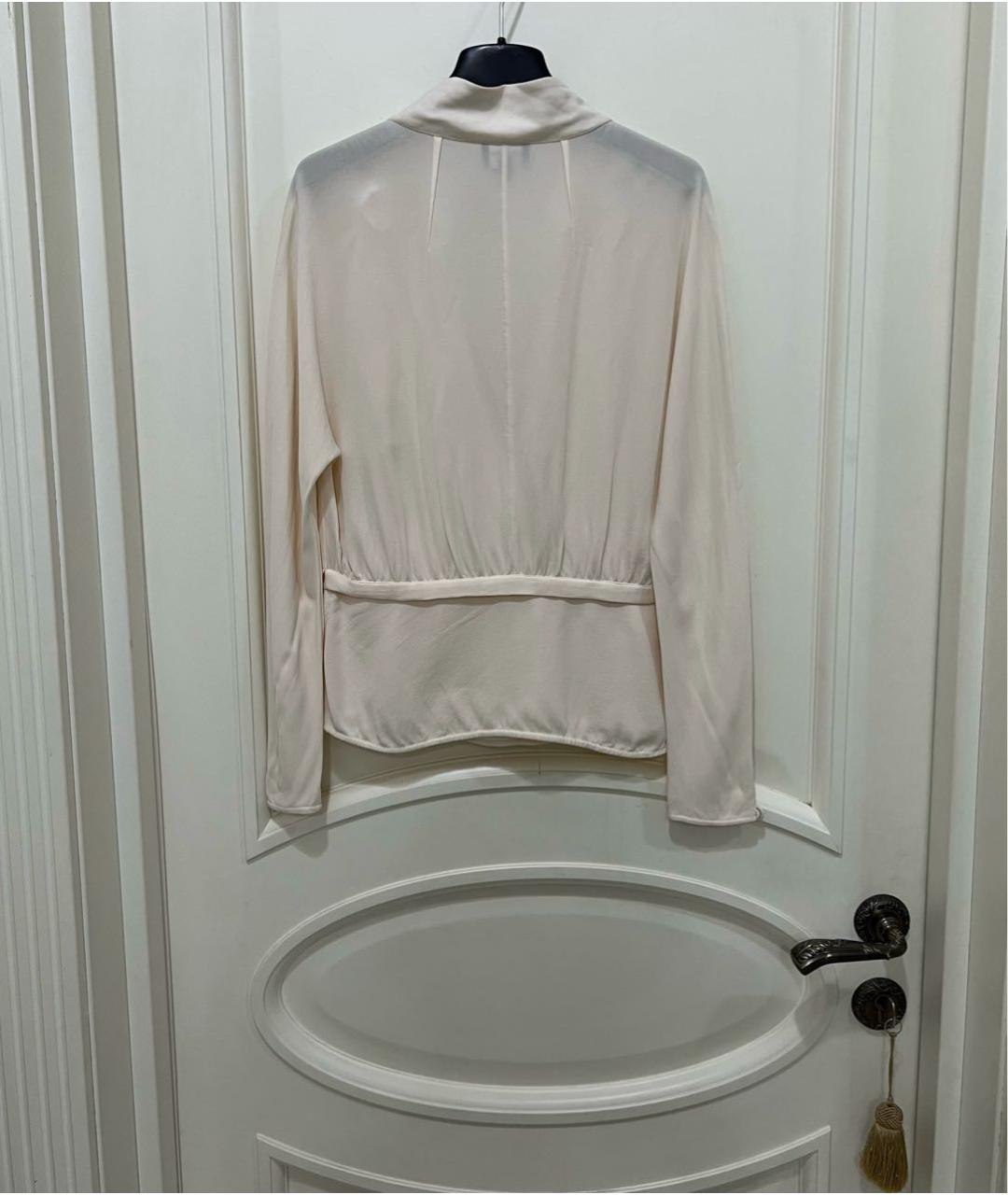 GIORGIO ARMANI Бежевый шелковый жакет/пиджак, фото 4