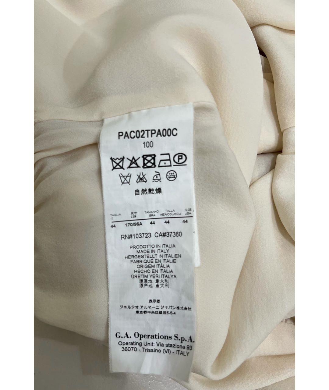 GIORGIO ARMANI Бежевый шелковый жакет/пиджак, фото 6