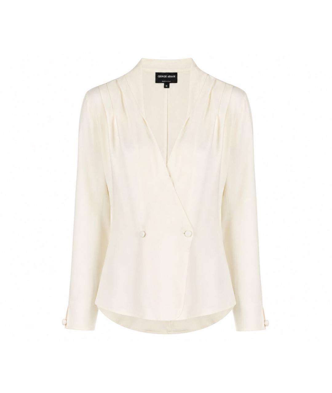 GIORGIO ARMANI Бежевый шелковый жакет/пиджак, фото 1