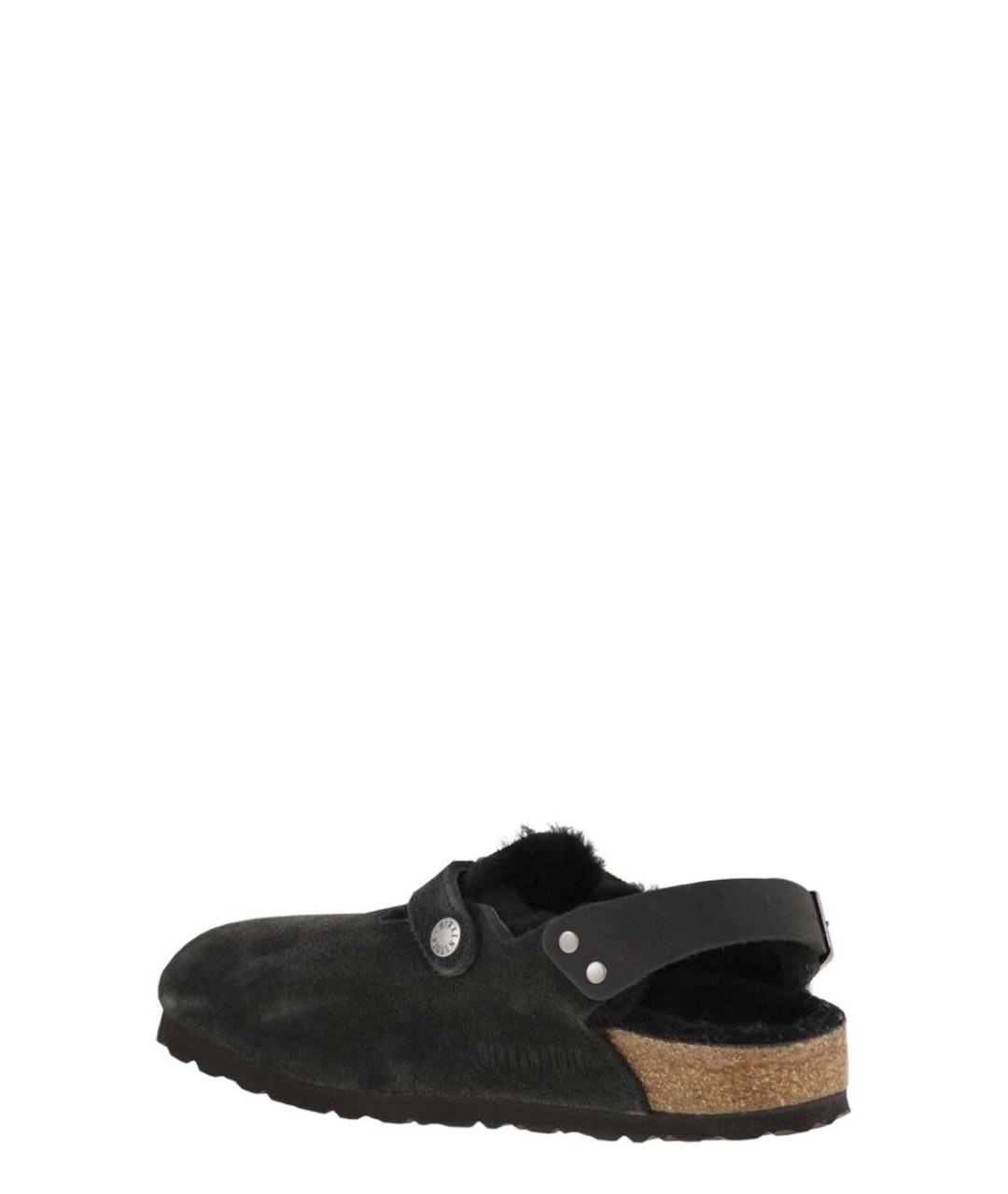 BIRKENSTOCK Черные замшевые мюли, фото 3
