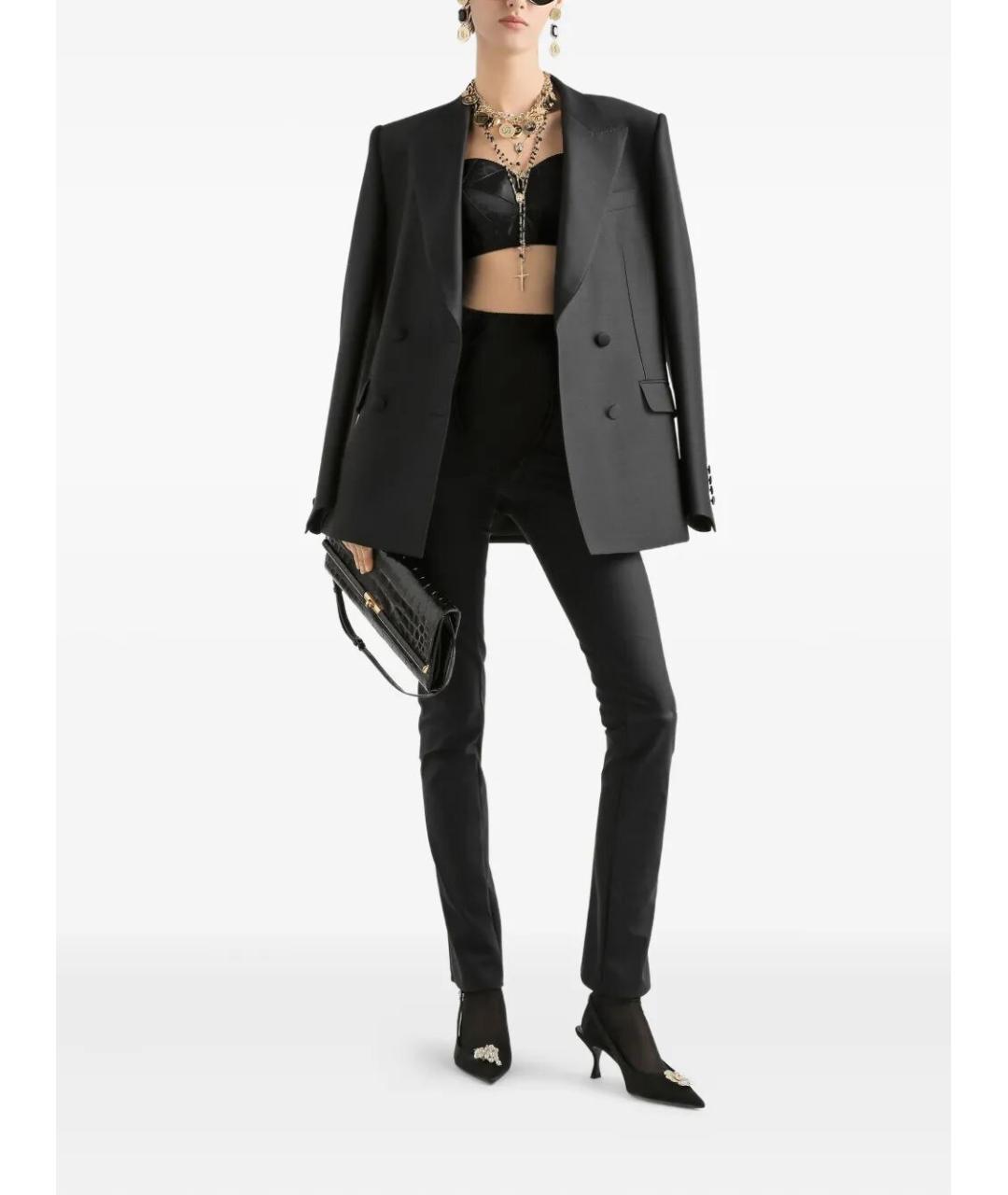 DOLCE&GABBANA Черный шерстяной жакет/пиджак, фото 2