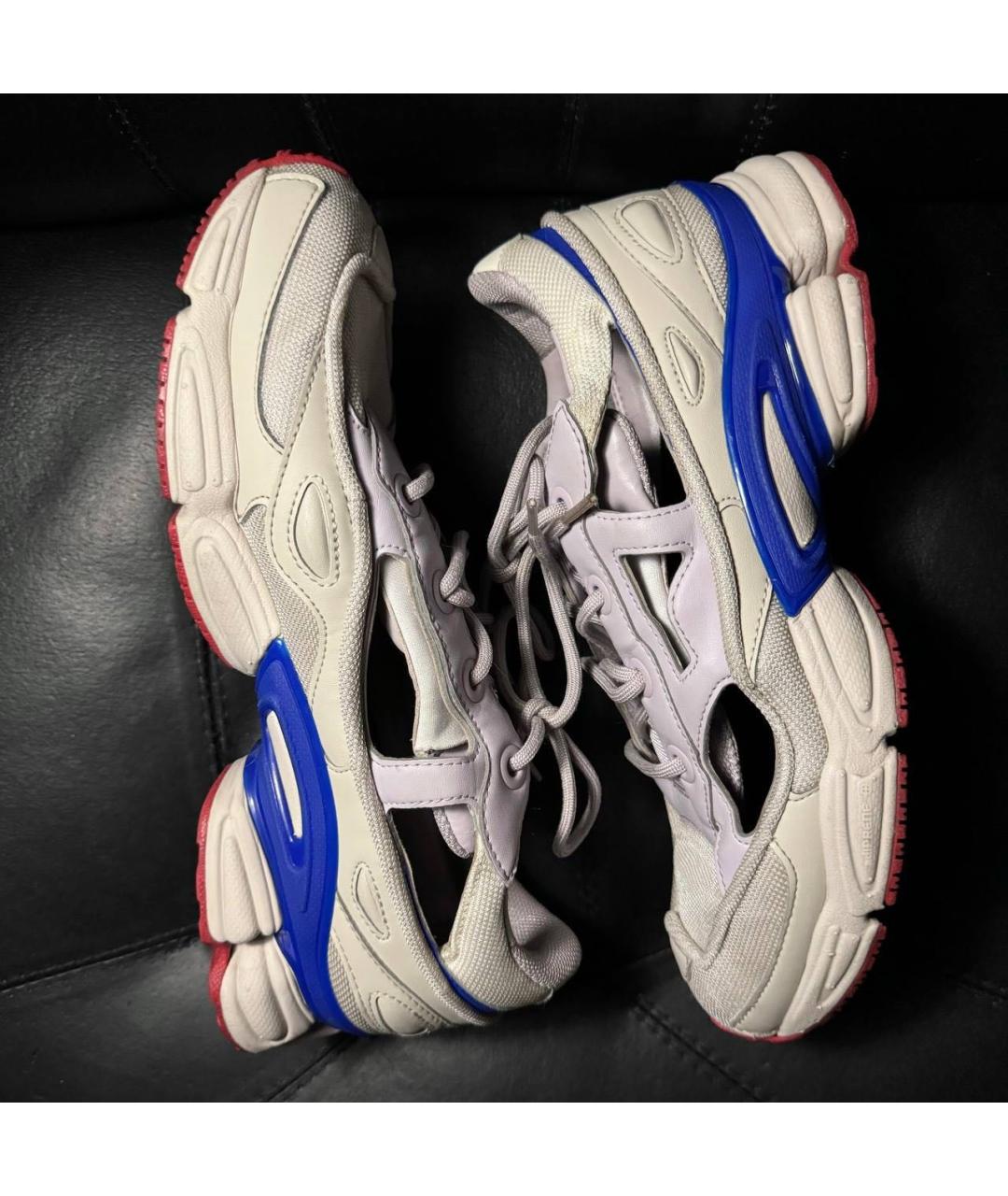 ADIDAS X RAF SIMONS Бежевые текстильные низкие кроссовки / кеды, фото 4