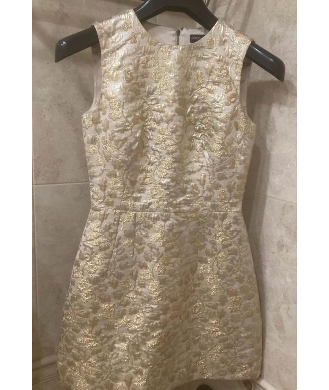 DOLCE&GABBANA Золотое коктейльное платье, фото 4