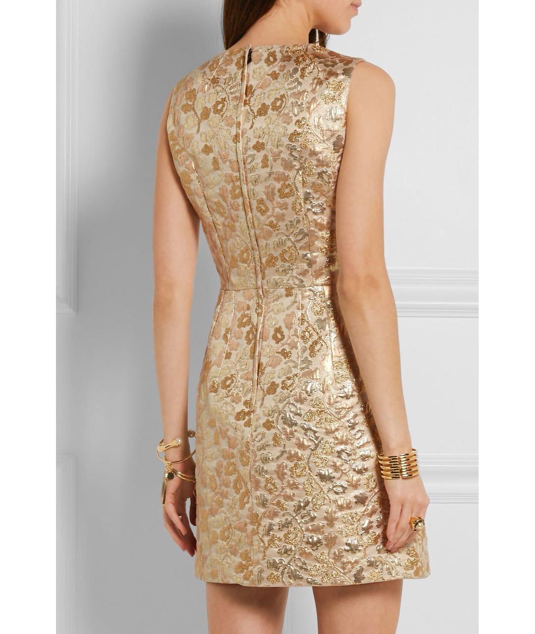 DOLCE&GABBANA Золотое коктейльное платье, фото 2