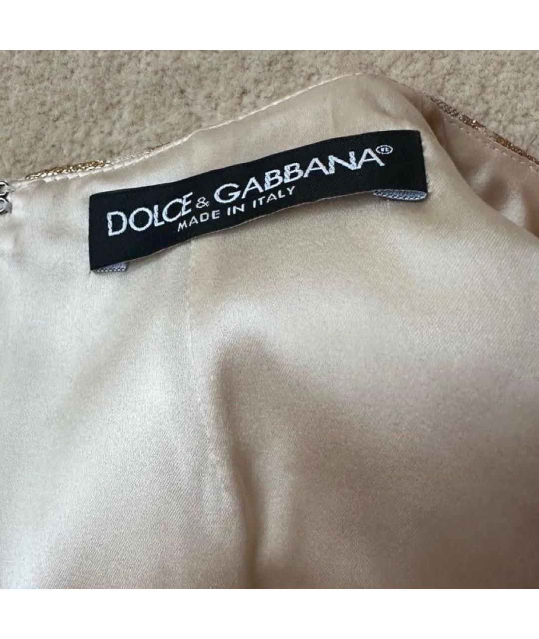 DOLCE&GABBANA Золотое коктейльное платье, фото 6