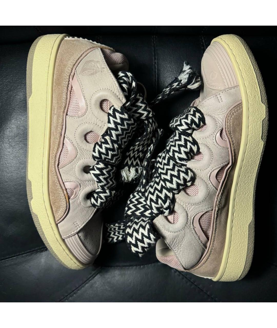 LANVIN Бежевые текстильные кроссовки, фото 3