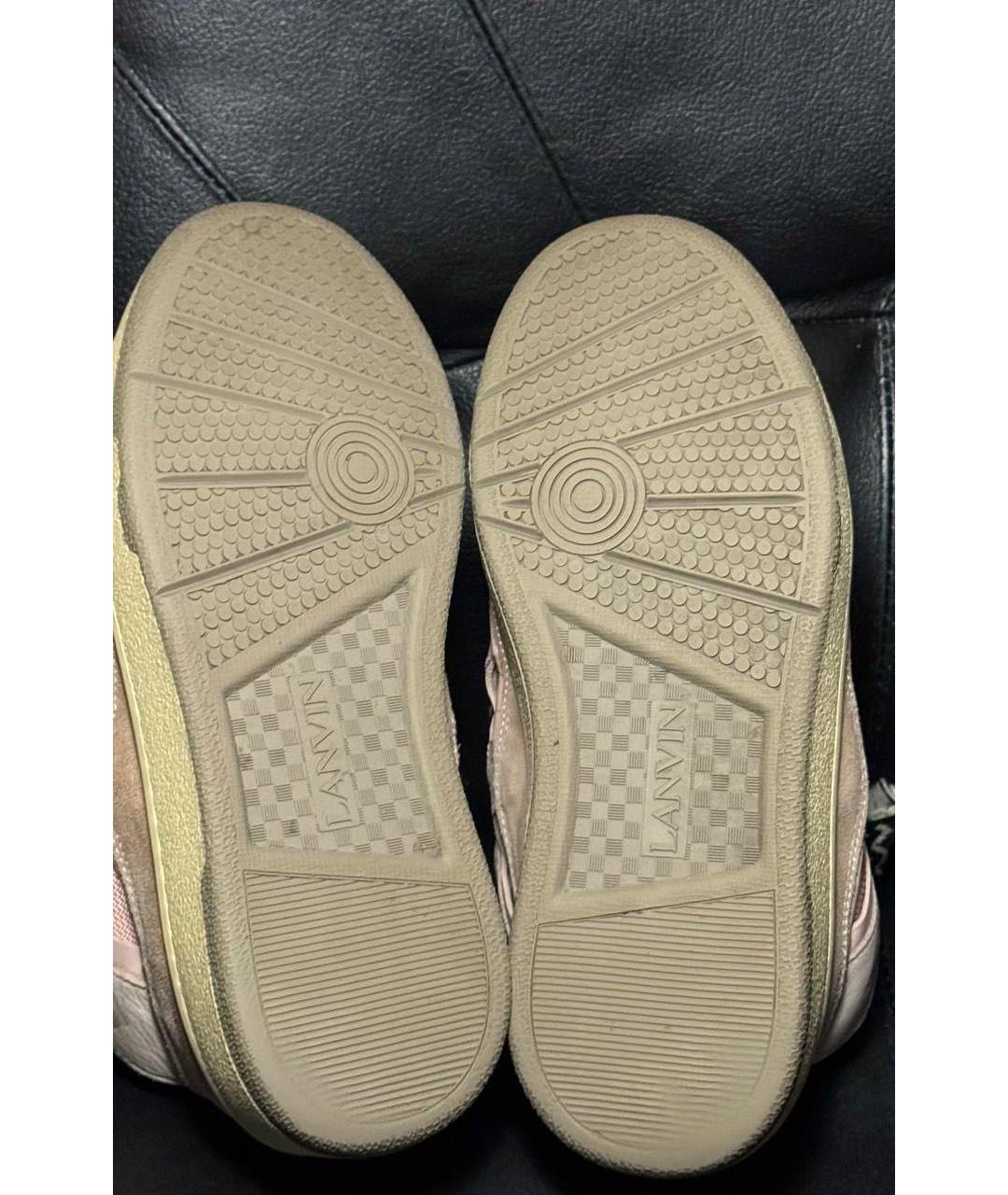 LANVIN Бежевые текстильные кроссовки, фото 8
