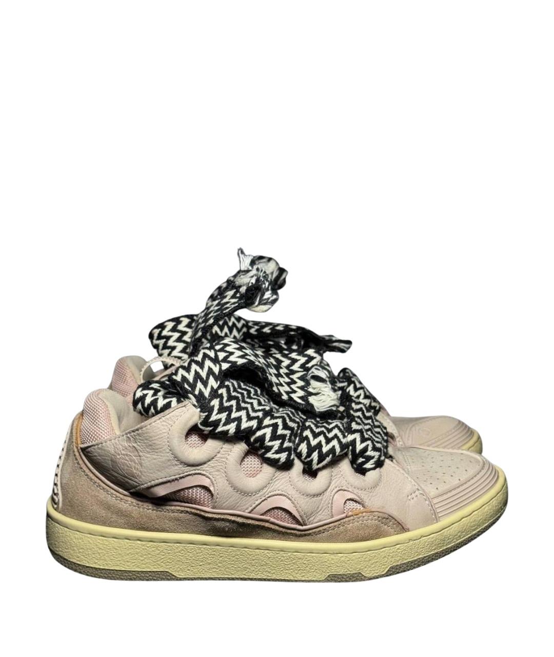 LANVIN Бежевые текстильные кроссовки, фото 1