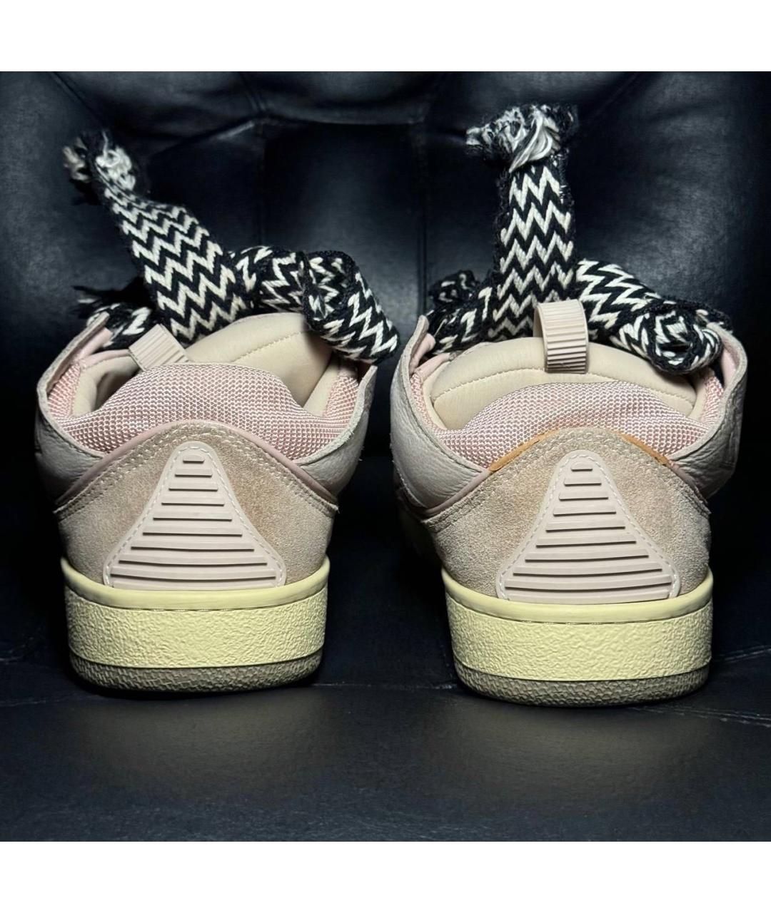 LANVIN Бежевые текстильные низкие кроссовки / кеды, фото 2