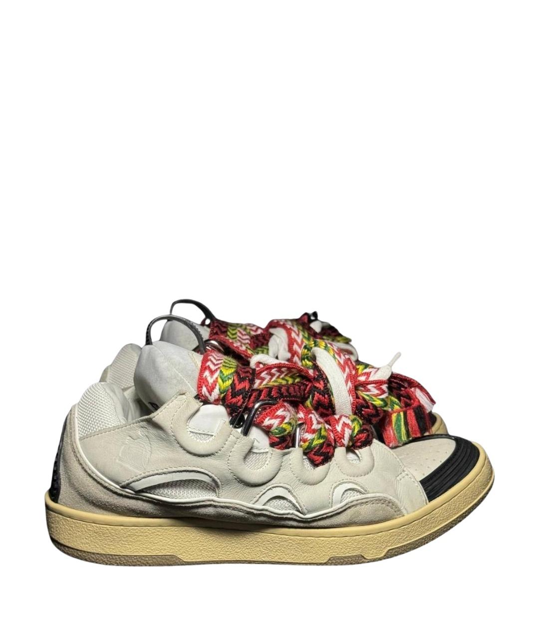 LANVIN Бежевые текстильные кроссовки, фото 1