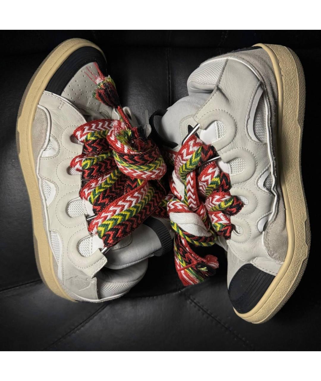 LANVIN Бежевые текстильные кроссовки, фото 3