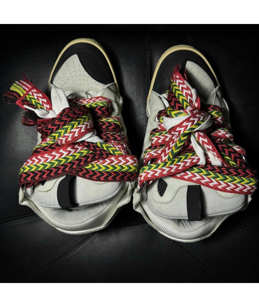 LANVIN Бежевые текстильные кроссовки, фото 4