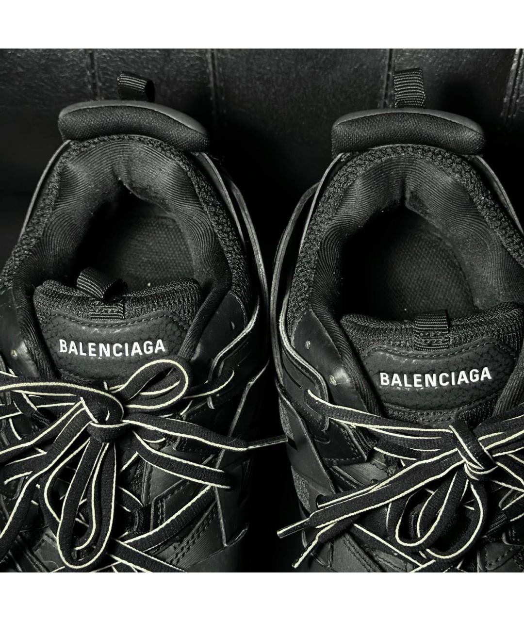 BALENCIAGA Черные текстильные низкие кроссовки / кеды, фото 4