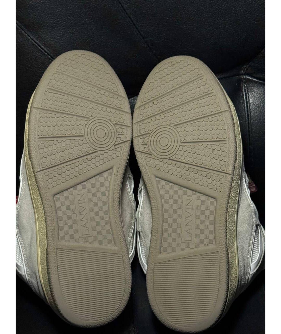 LANVIN Бежевые текстильные низкие кроссовки / кеды, фото 7