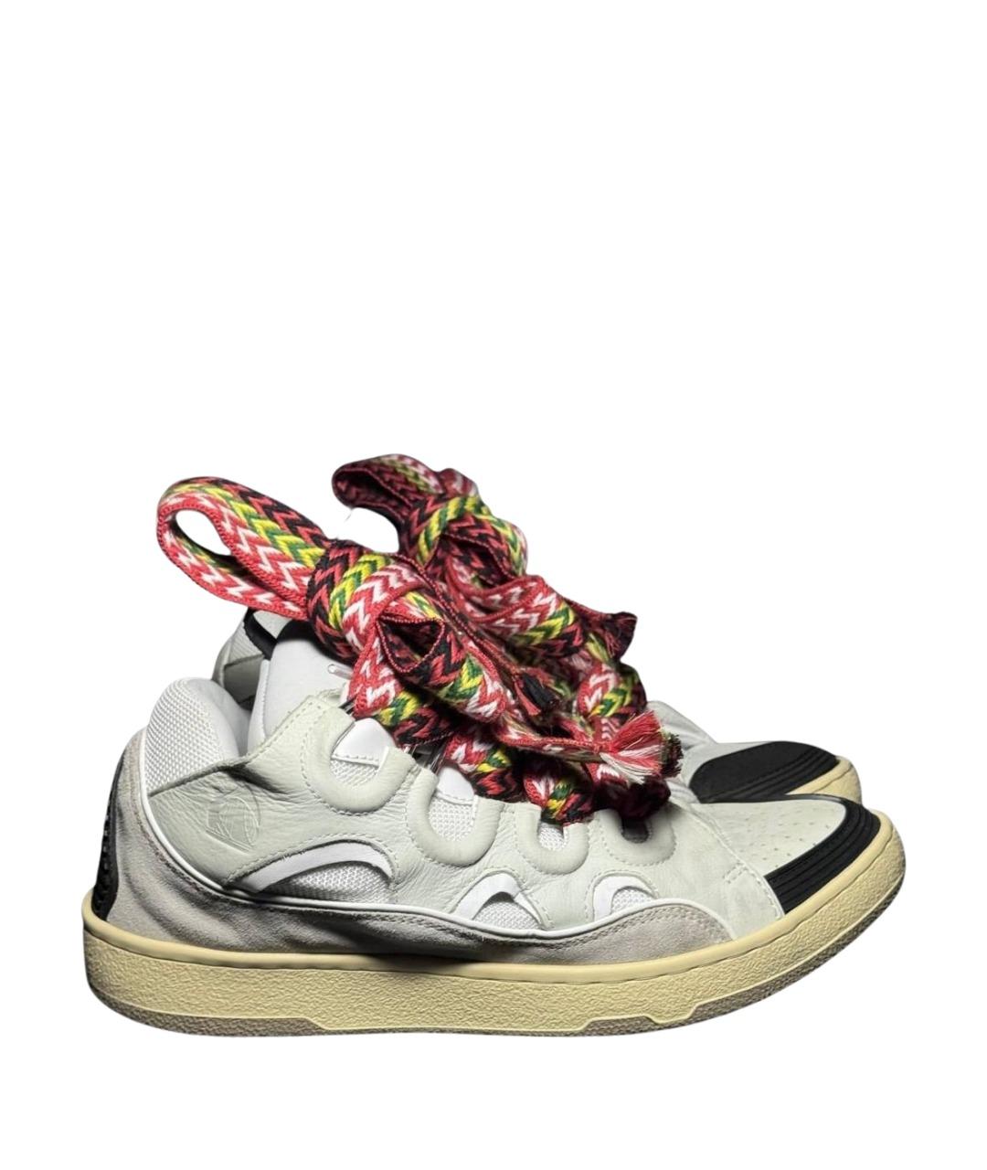 LANVIN Бежевые текстильные низкие кроссовки / кеды, фото 1