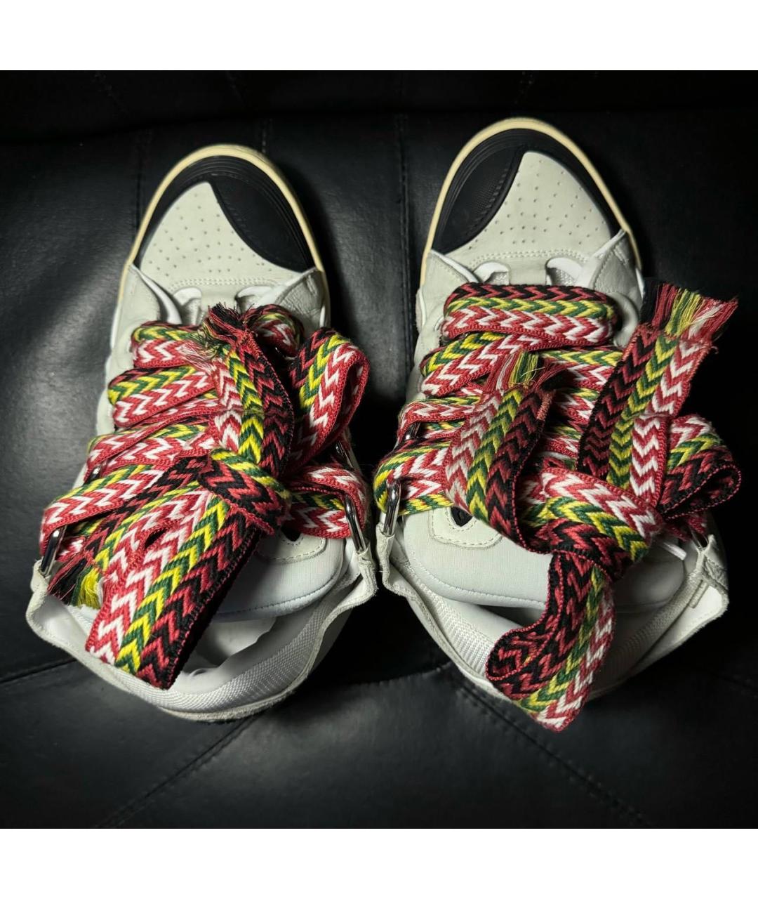 LANVIN Белые текстильные низкие кроссовки / кеды, фото 6