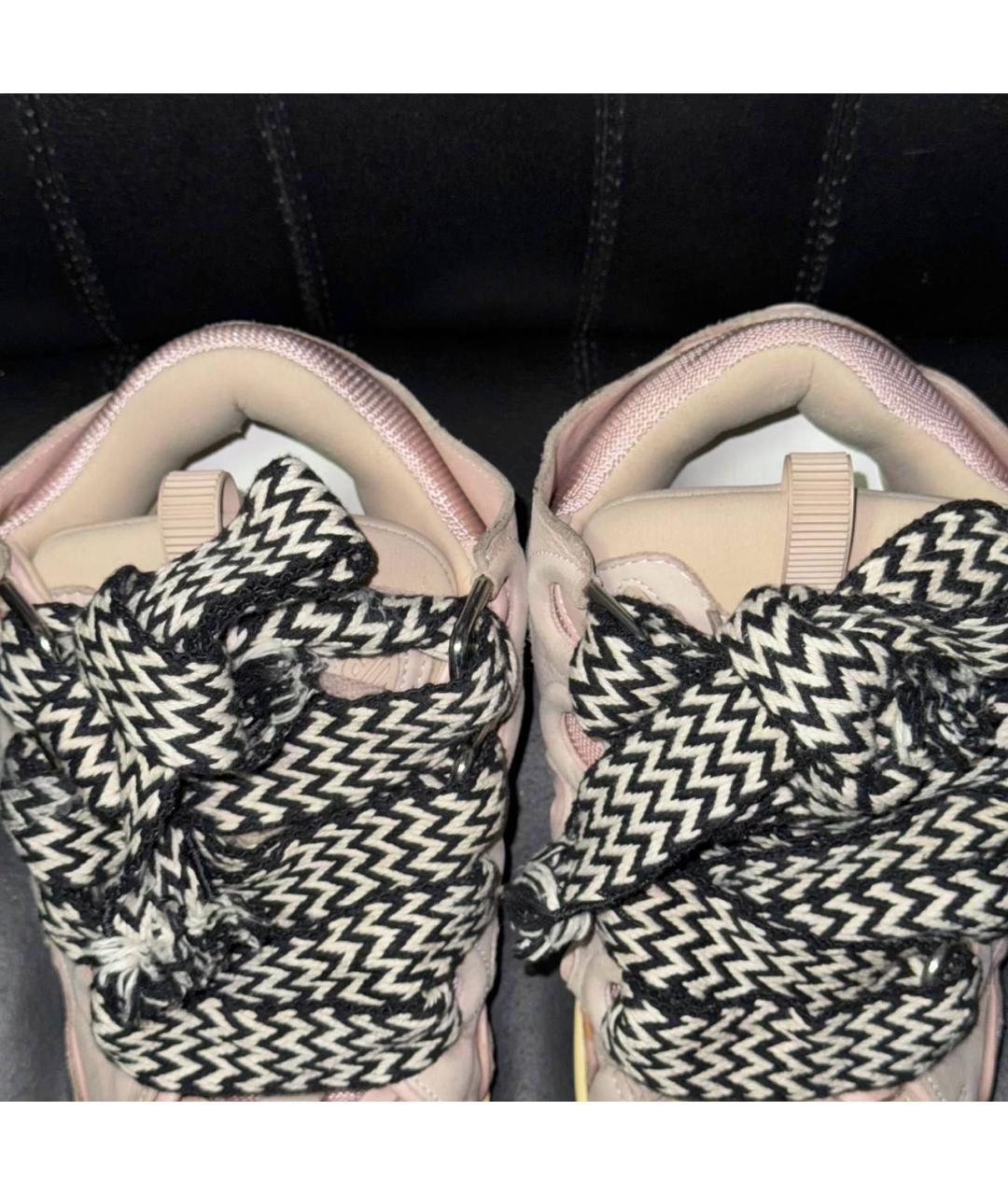 LANVIN Бежевые текстильные низкие кроссовки / кеды, фото 6