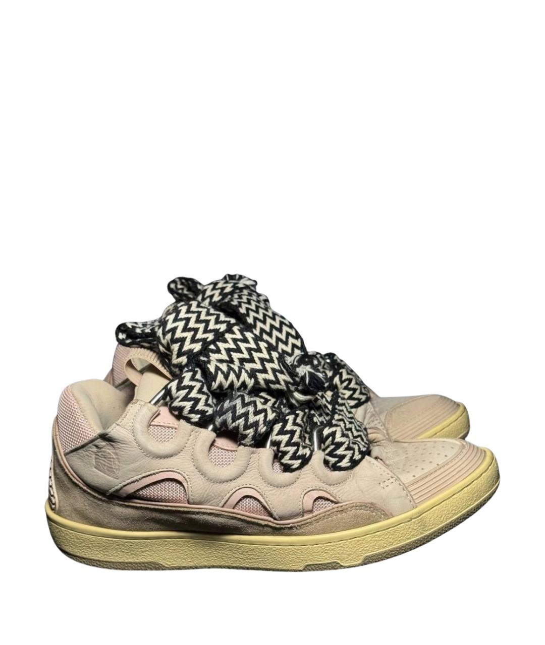 LANVIN Бежевые текстильные кроссовки, фото 1