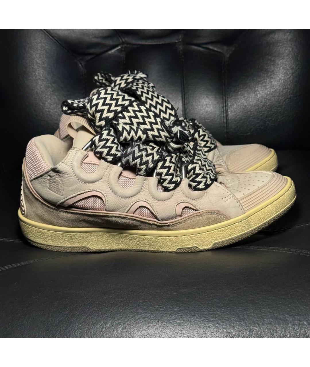 LANVIN Бежевые текстильные кроссовки, фото 9