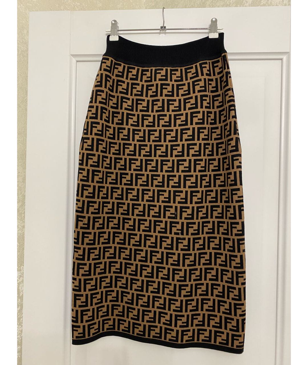 FENDI Коричневая вискозная юбка миди, фото 2