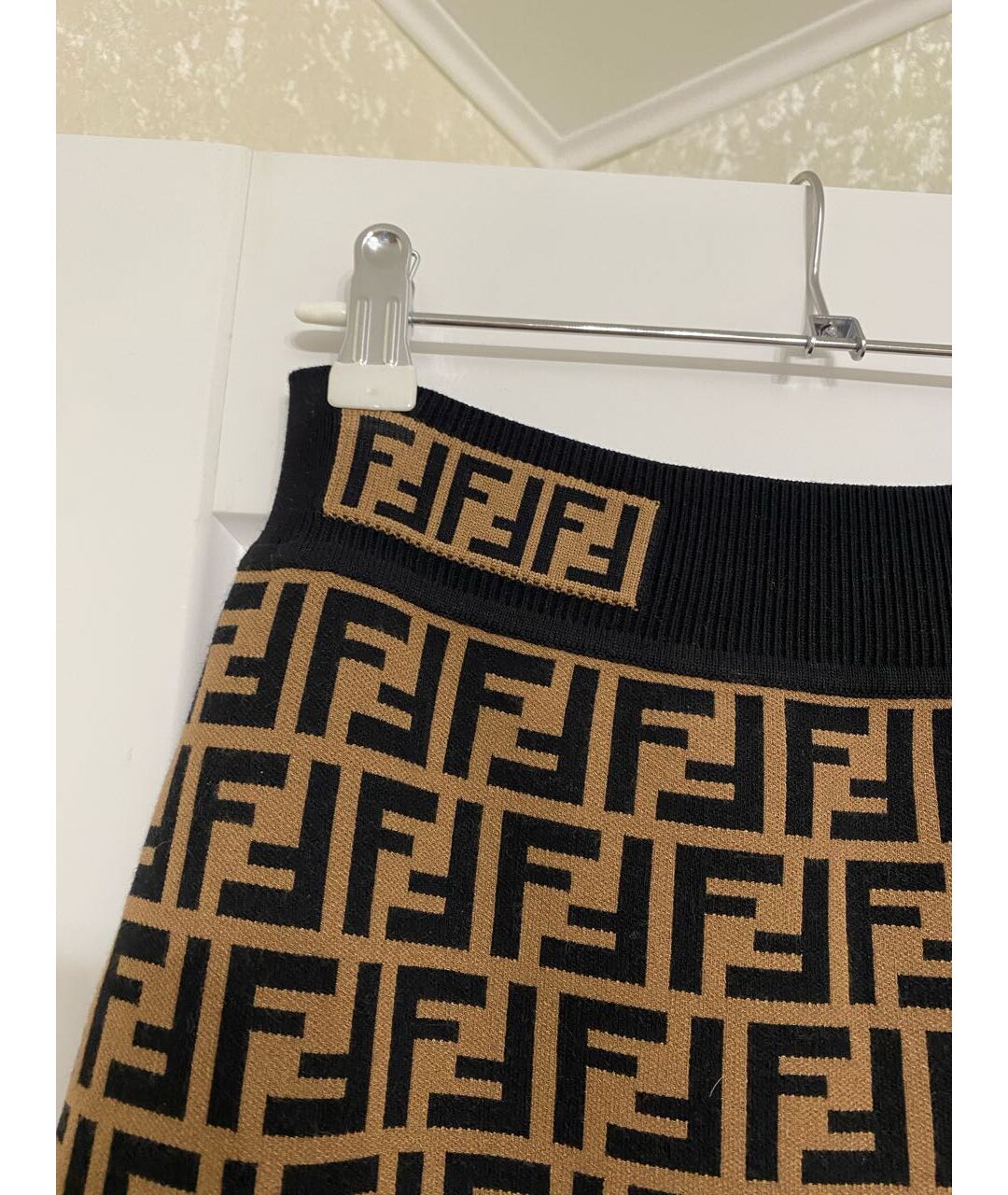 FENDI Коричневая вискозная юбка миди, фото 4