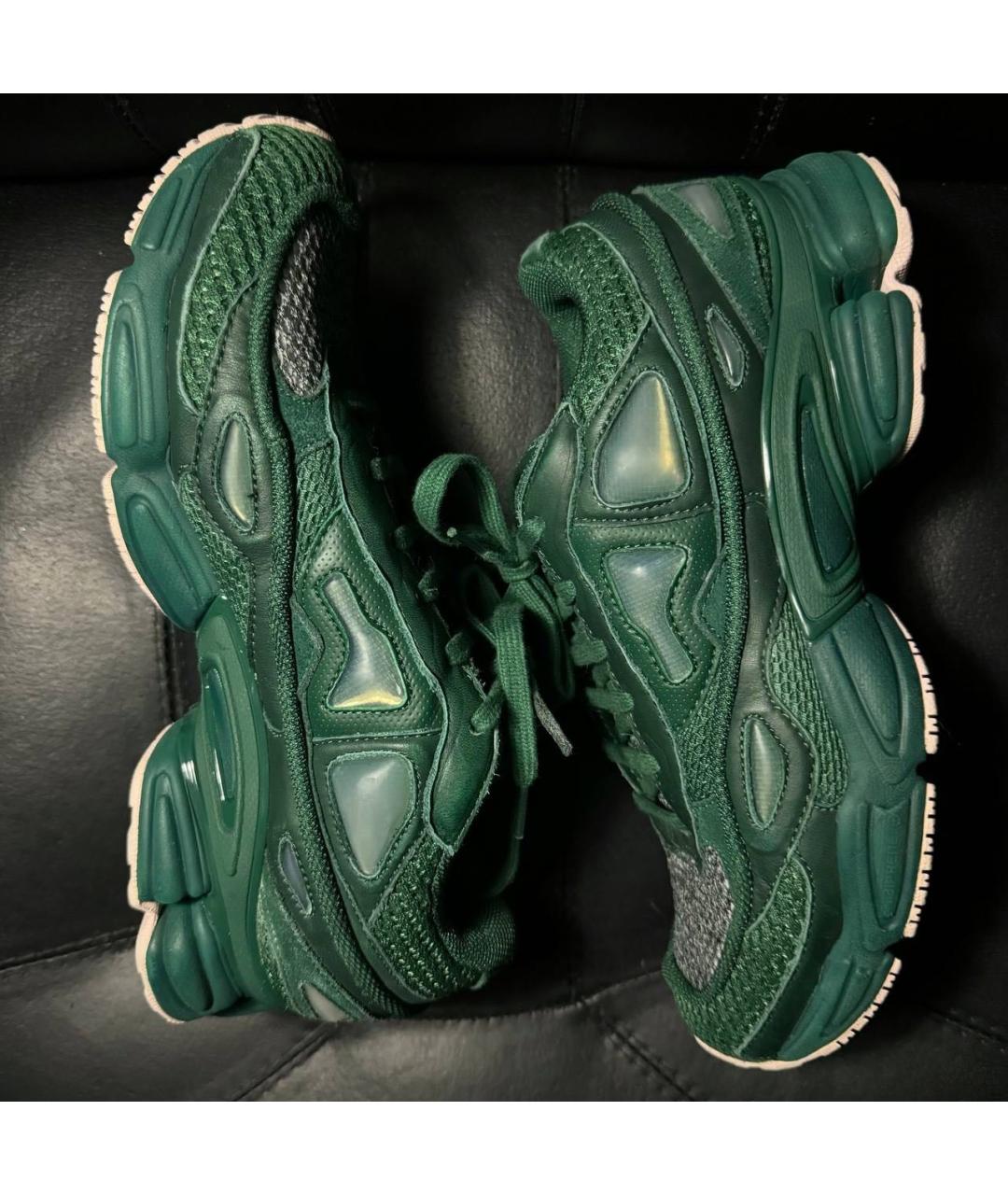 ADIDAS X RAF SIMONS Зеленые текстильные низкие кроссовки / кеды, фото 3