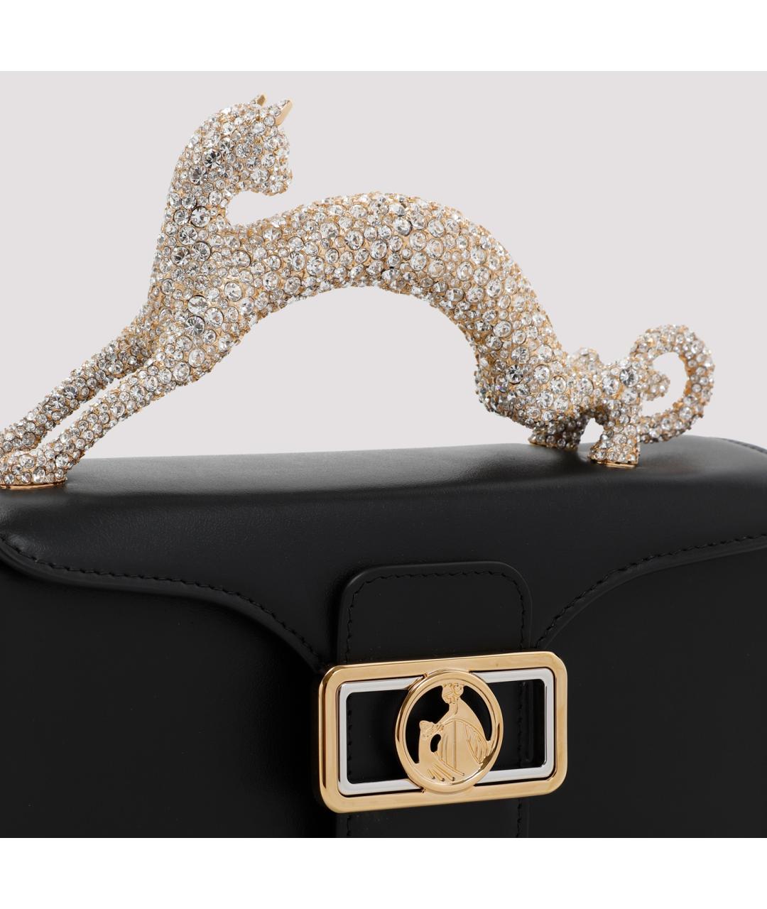 LANVIN Черная кожаная сумка через плечо, фото 4