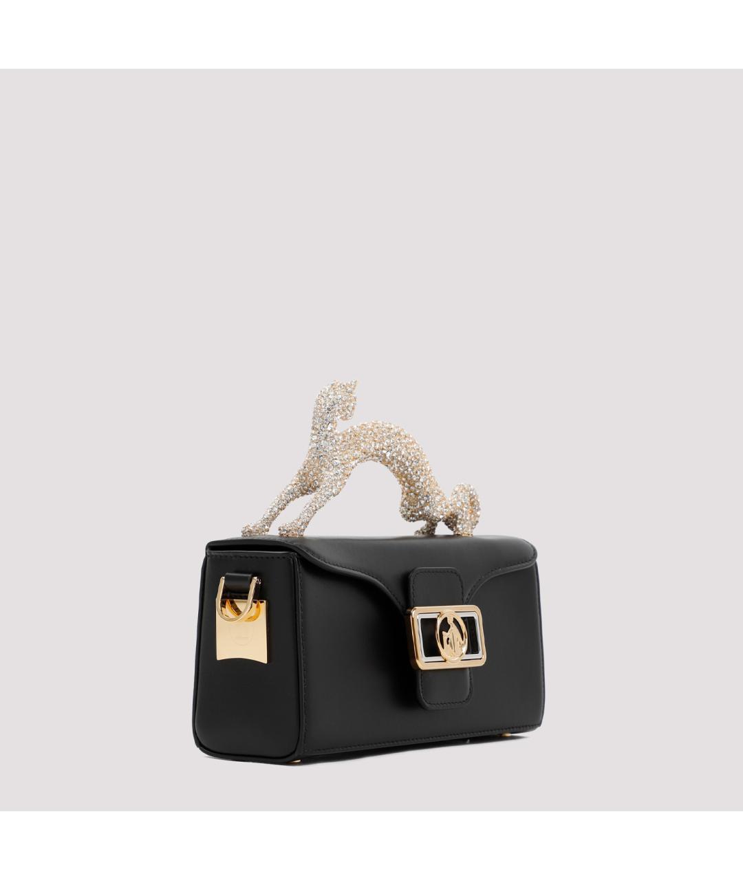 LANVIN Черная кожаная сумка через плечо, фото 3