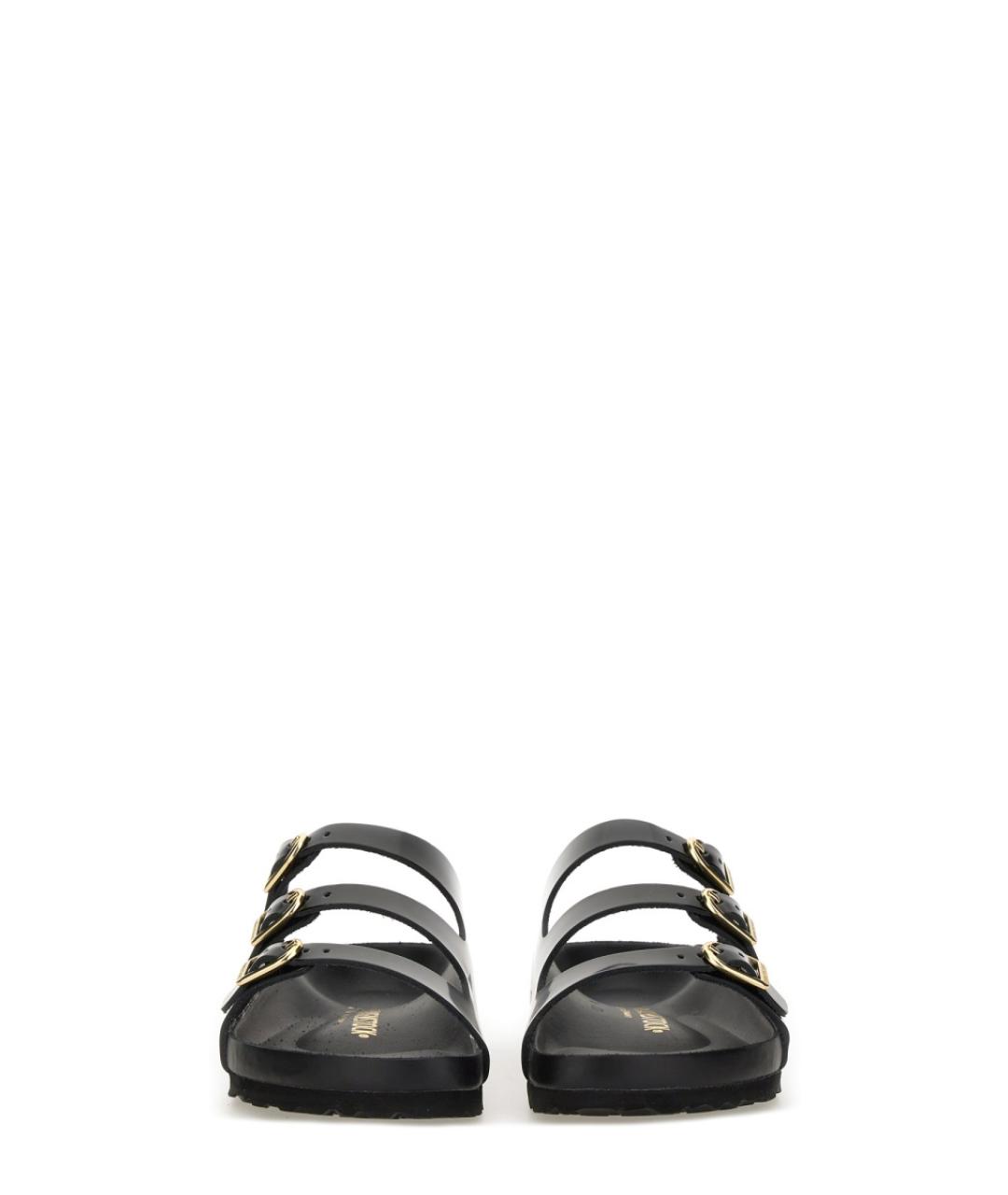 BIRKENSTOCK Черные сандалии из лакированной кожи, фото 4