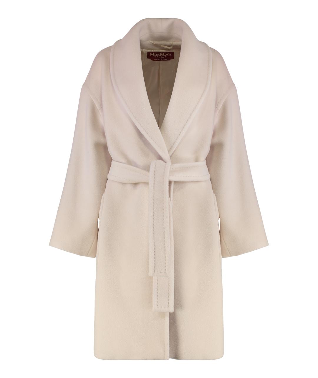 MAX MARA STUDIO Бежевое шерстяное пальто, фото 1