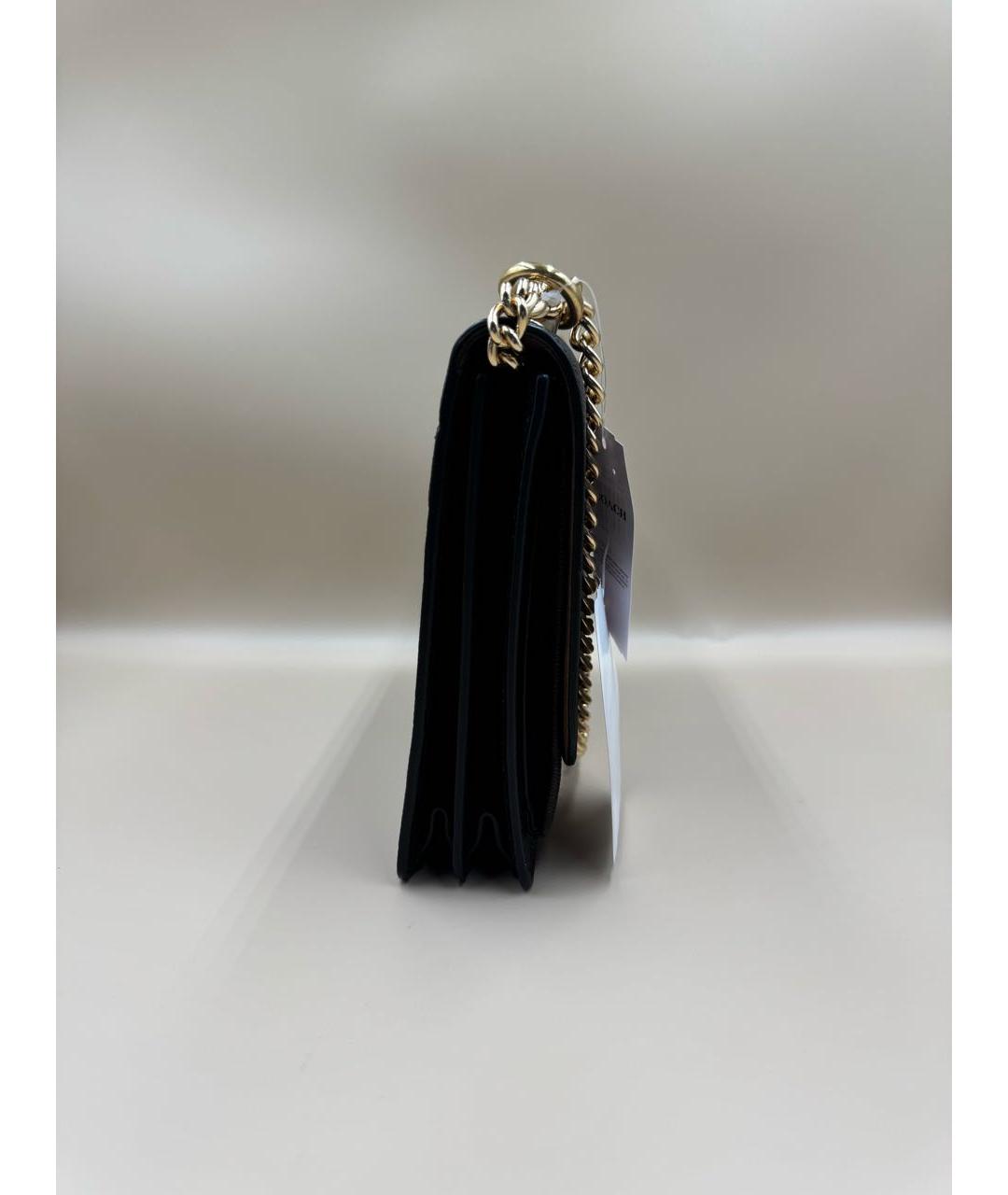 COACH Черная кожаная сумка через плечо, фото 3