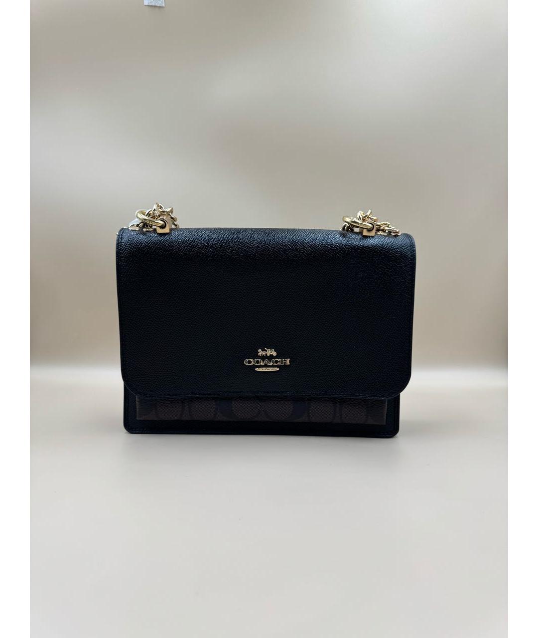 COACH Черная кожаная сумка через плечо, фото 7