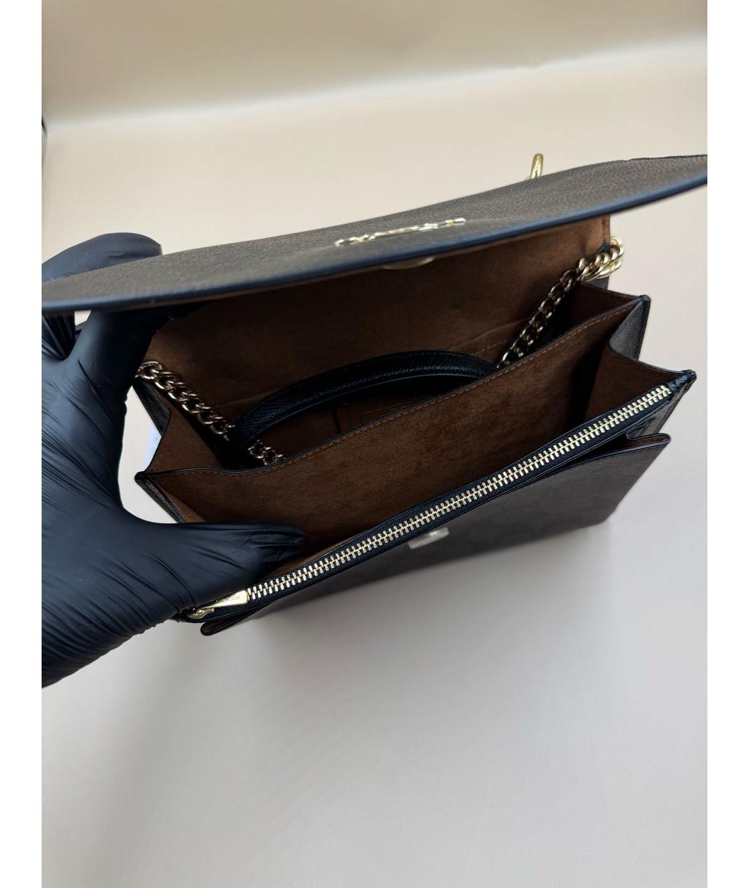 COACH Черная кожаная сумка через плечо, фото 6