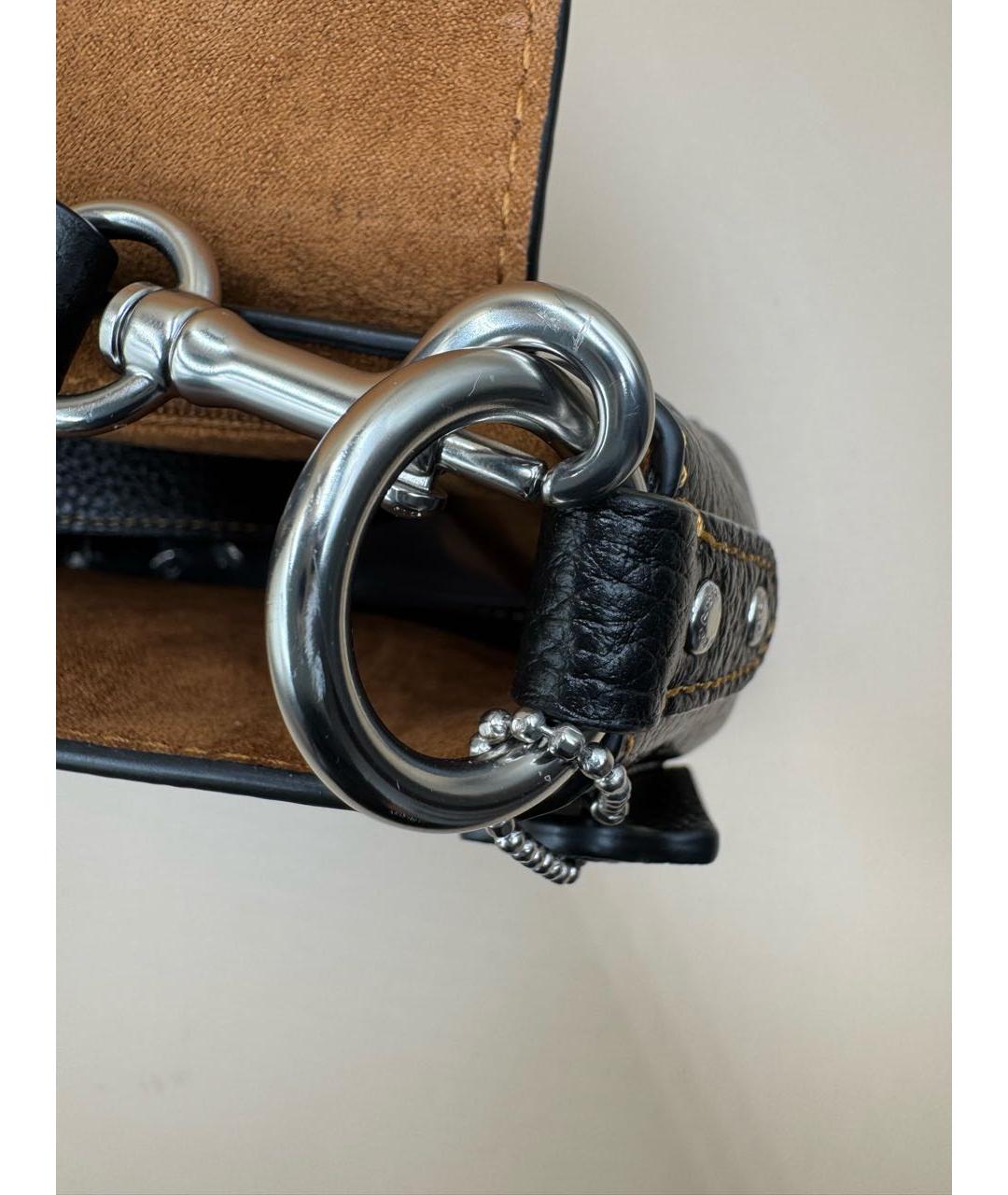 COACH Черная кожаная сумка через плечо, фото 7