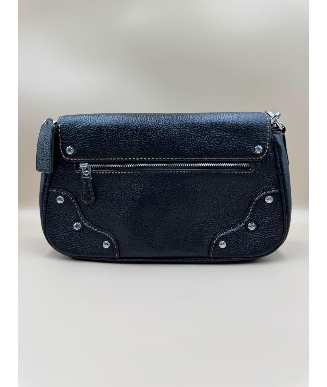 COACH Черная кожаная сумка через плечо, фото 2