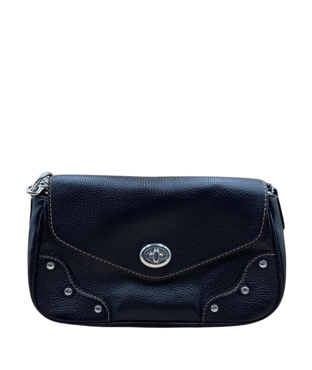 COACH Черная кожаная сумка через плечо, фото 1