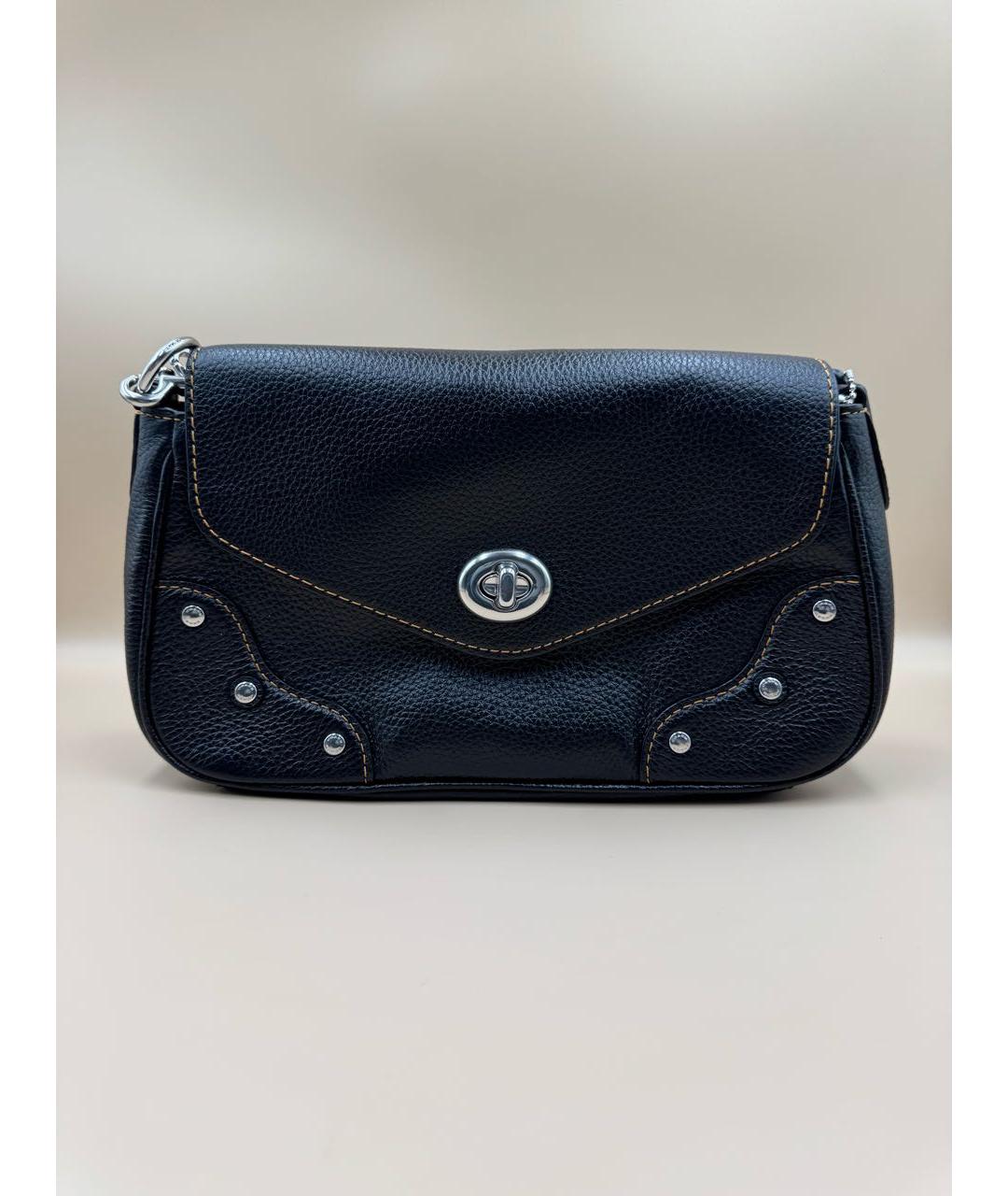 COACH Черная кожаная сумка через плечо, фото 9