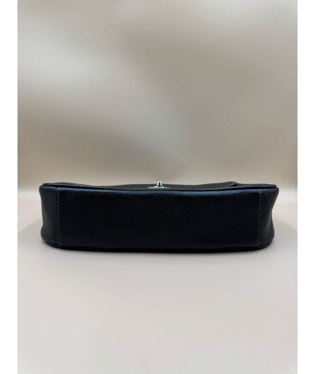 COACH Черная кожаная сумка через плечо, фото 4