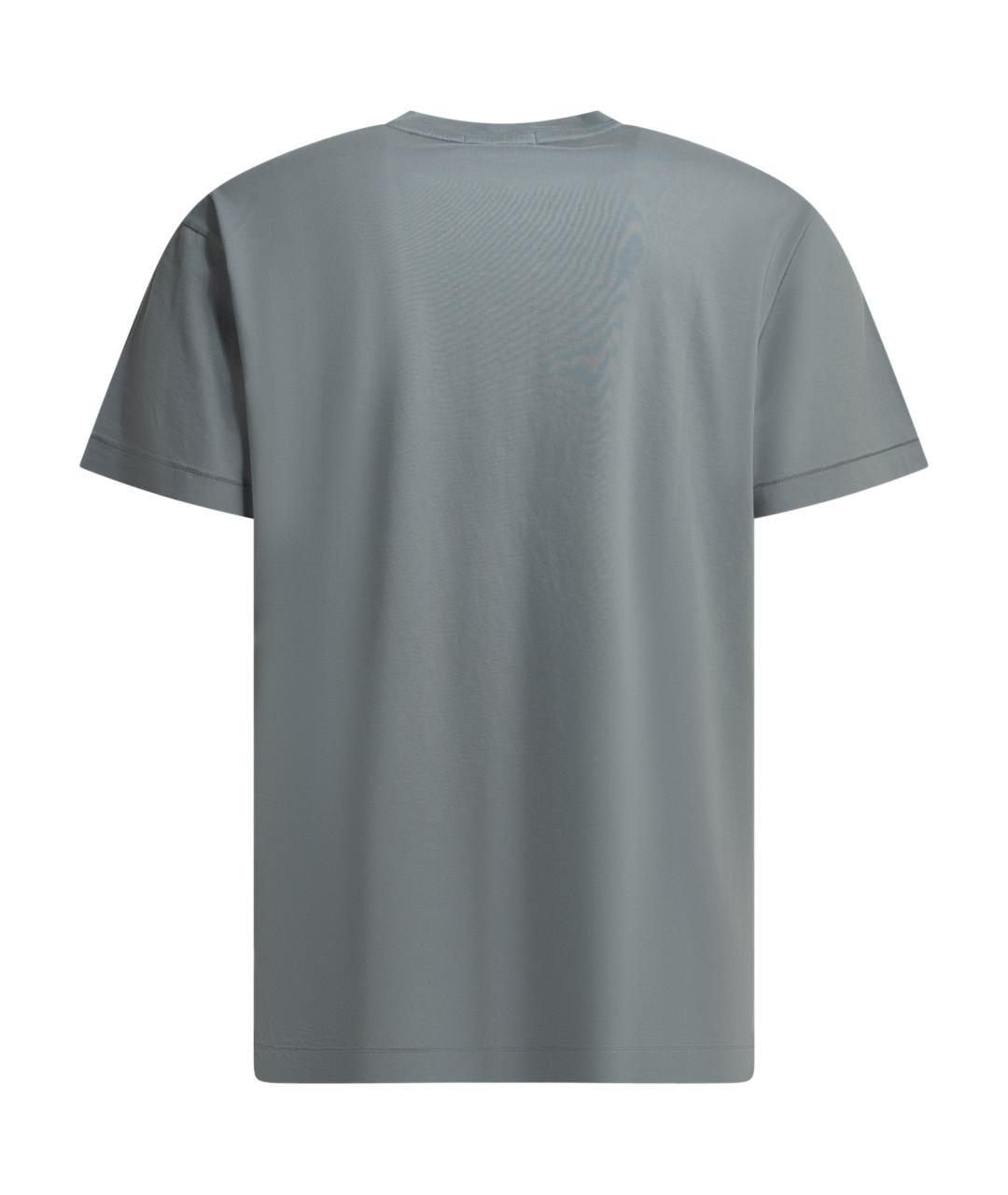 STONE ISLAND Серая хлопковая футболка, фото 2