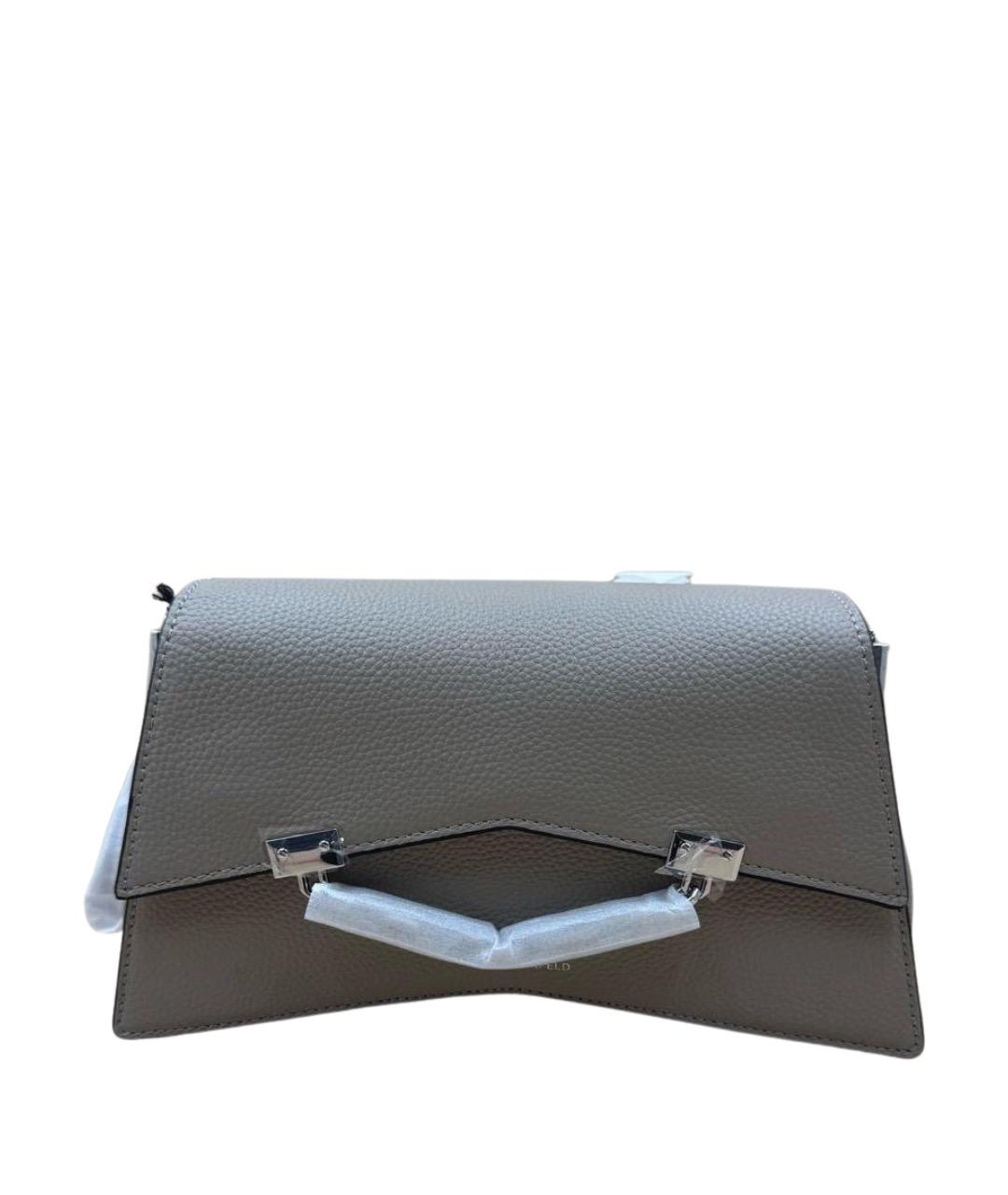 KARL LAGERFELD Бежевая кожаная сумка через плечо, фото 1