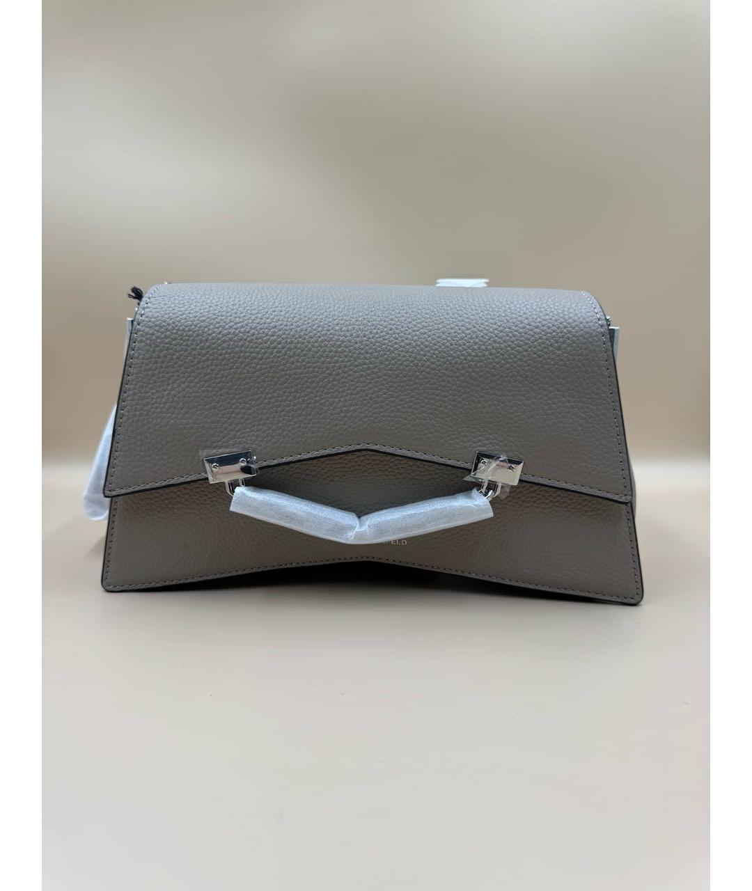 KARL LAGERFELD Бежевая кожаная сумка через плечо, фото 7