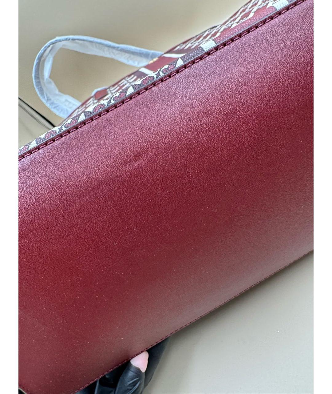 TORY BURCH Красная кожаная сумка тоут, фото 8