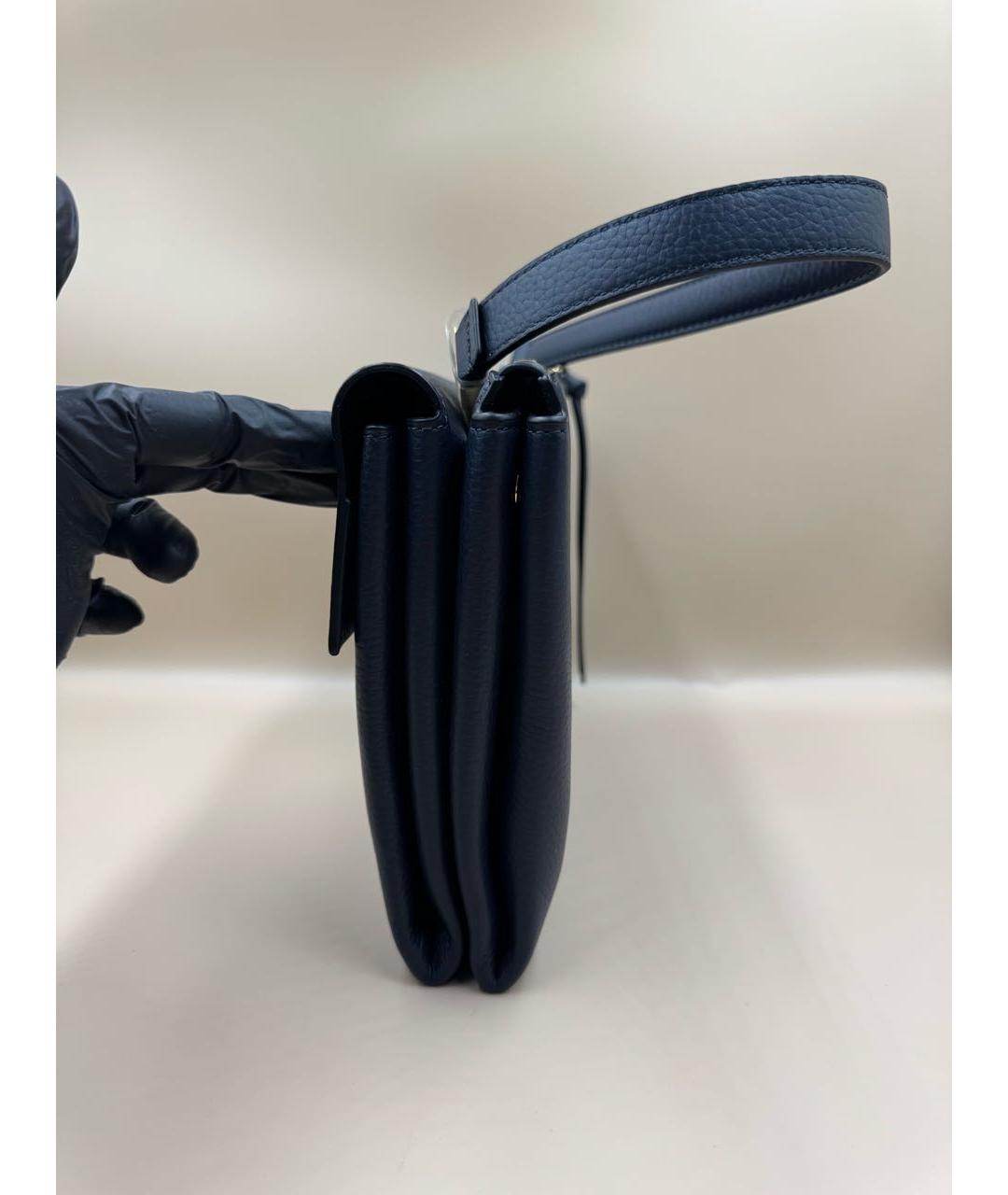 COCCINELLE Темно-синяя кожаная сумка через плечо, фото 3