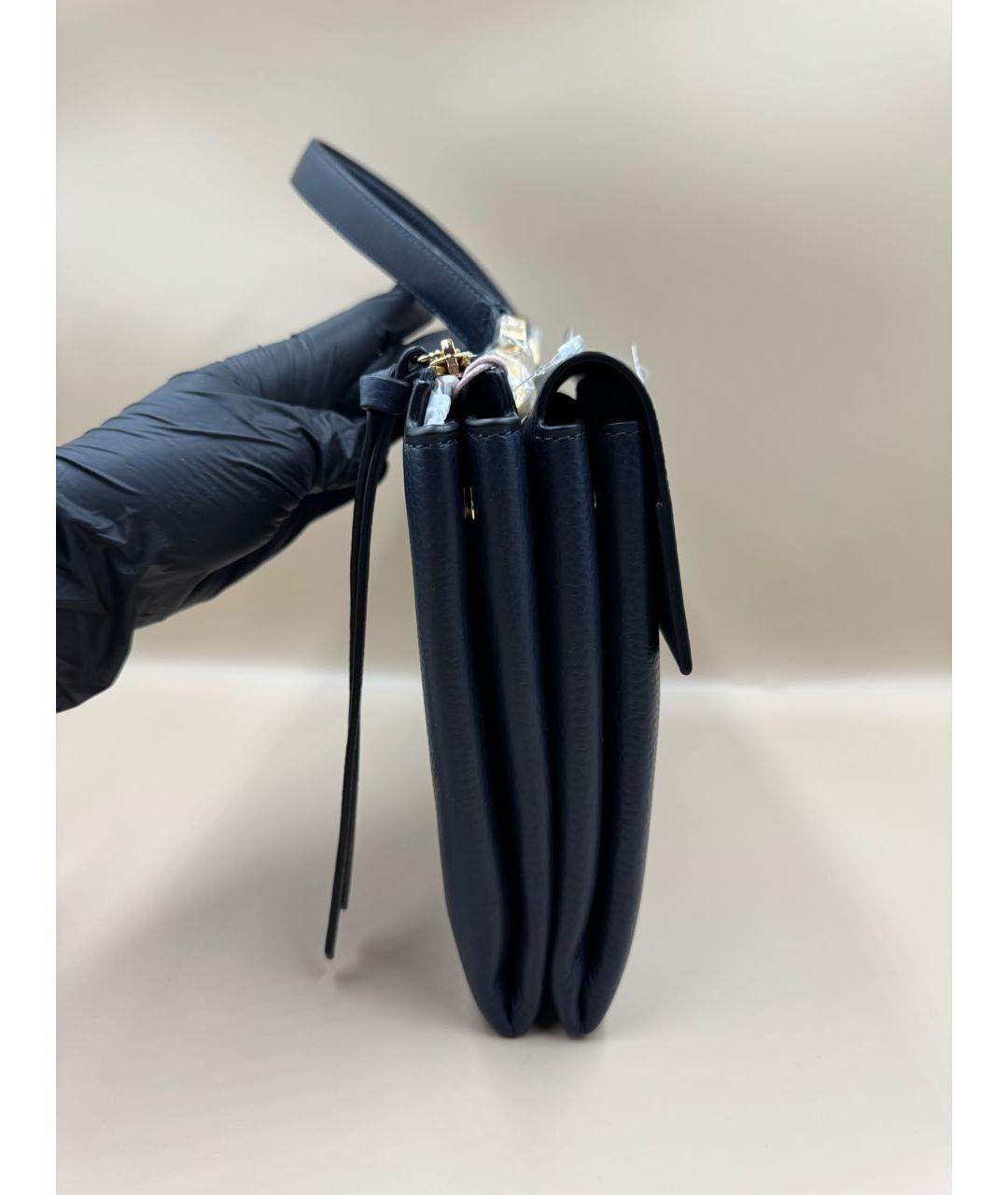 COCCINELLE Темно-синяя кожаная сумка через плечо, фото 4