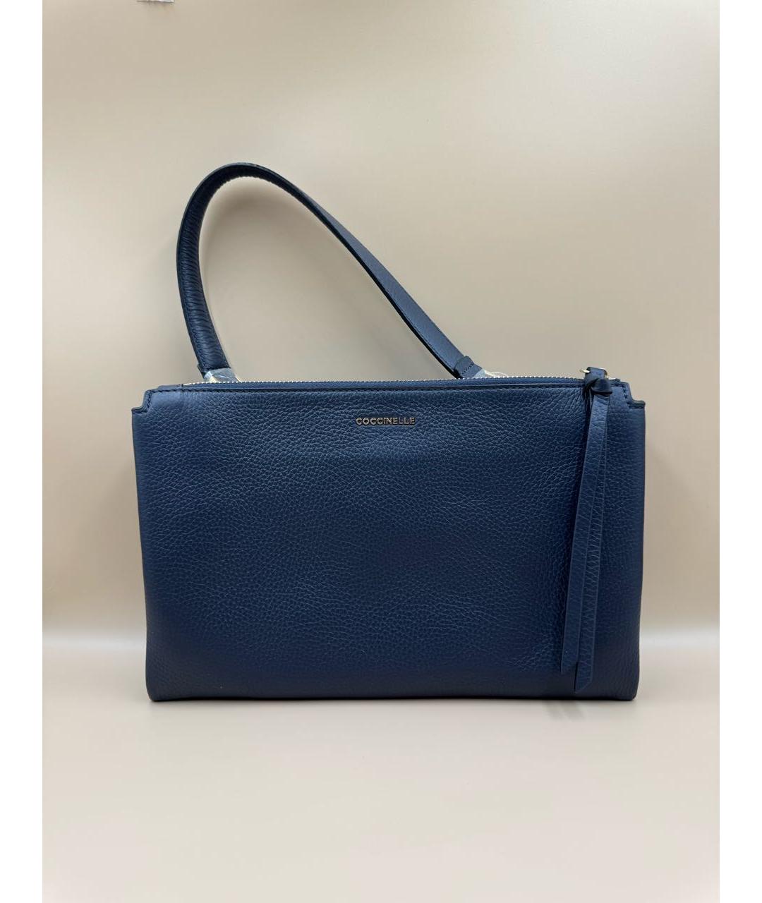 COCCINELLE Темно-синяя кожаная сумка через плечо, фото 2